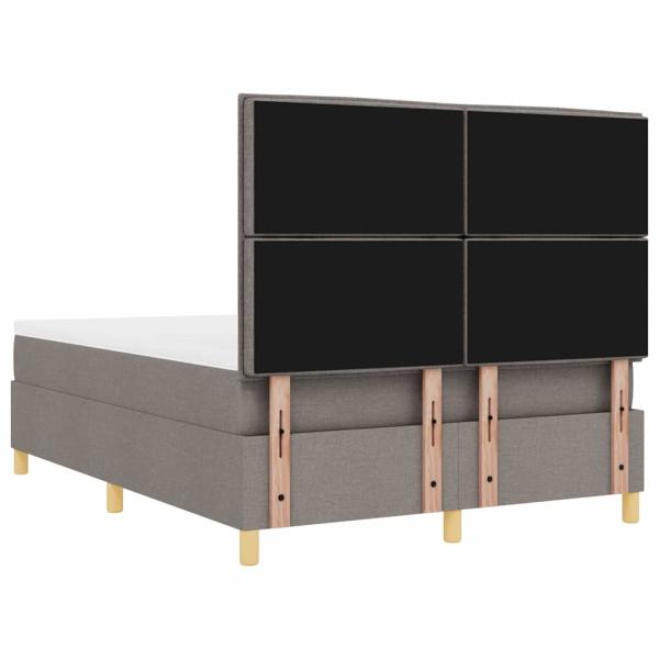 LED Boxspringbett mit Matratze Taupe 140 x 200 cm Stoff