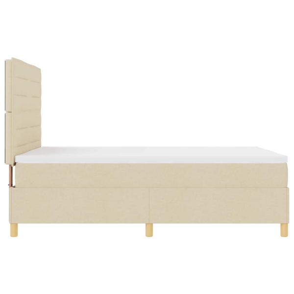 LED Boxspringbett mit Matratze Creme 140 x 200 cm Stoff