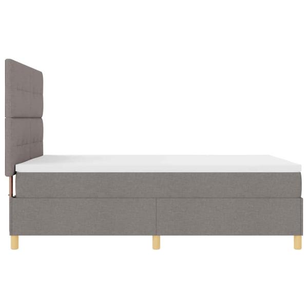LED Boxspringbett mit Matratze Taupe 140 x 190 cm Stoff