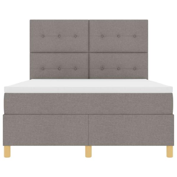 LED Boxspringbett mit Matratze Taupe 140 x 200 cm Stoff