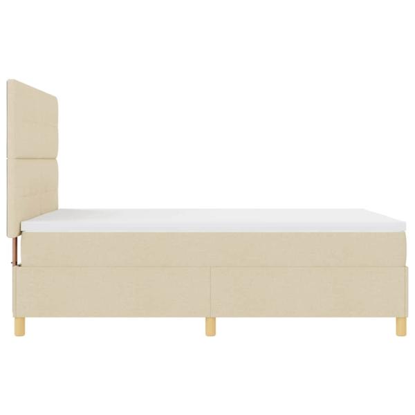 LED Boxspringbett mit Matratze Creme 140 x 200 cm Stoff