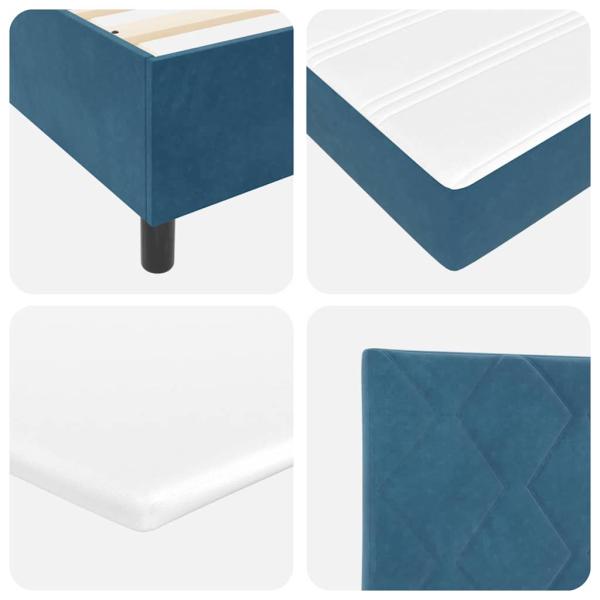 LED Boxspringbett mit Matratze Dunkelblau 120 x 190 cm Stoff