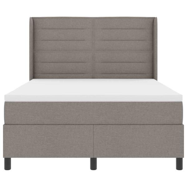 LED Boxspringbett mit Matratze Taupe 140 x 190 cm Stoff