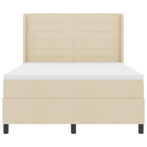 LED Boxspringbett mit Matratze Creme 140 x 200 cm Stoff