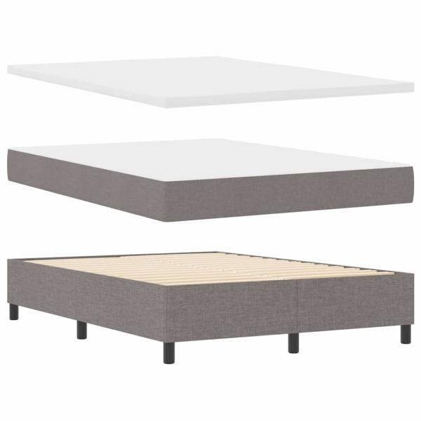 LED Boxspringbett mit Matratze Taupe 140 x 190 cm Stoff