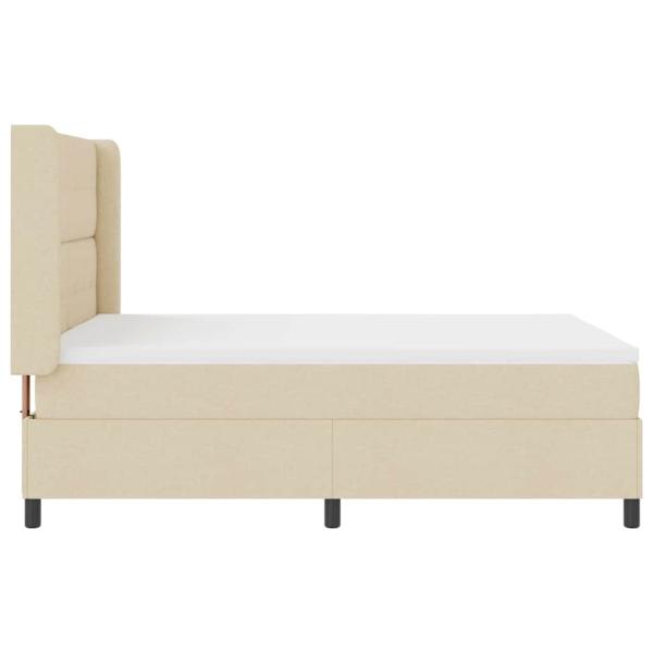 LED Boxspringbett mit Matratze Creme 140 x 200 cm Stoff
