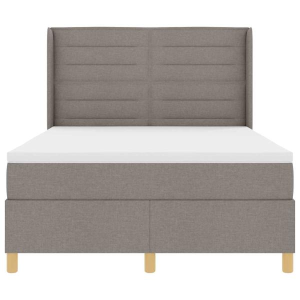 Boxspringbett mit Matratze Taupe 140 x 190 cm Stoff