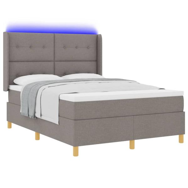 Boxspringbett mit Matratze Taupe 140 x 200 cm Stoff