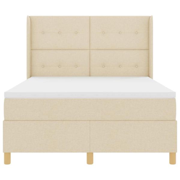 Boxspringbett mit Matratze Creme 140 x 200 cm Stoff