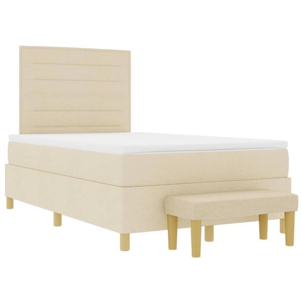 Boxspringbett mit Matratze Creme 120 x 200 cm Stoff