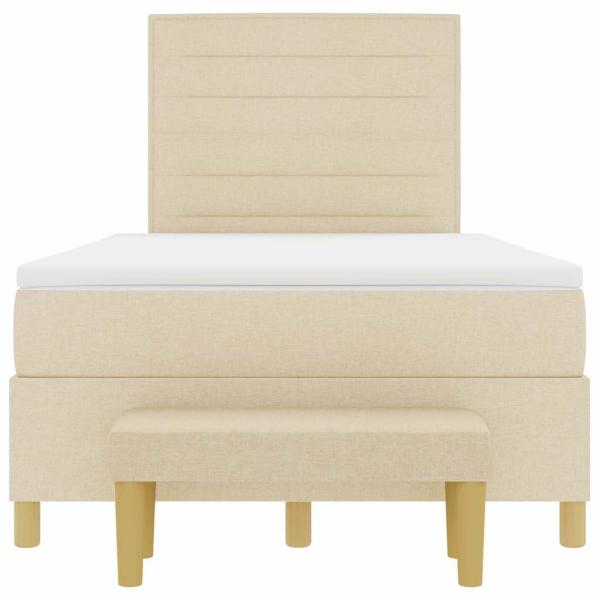 Boxspringbett mit Matratze Creme 120 x 200 cm Stoff