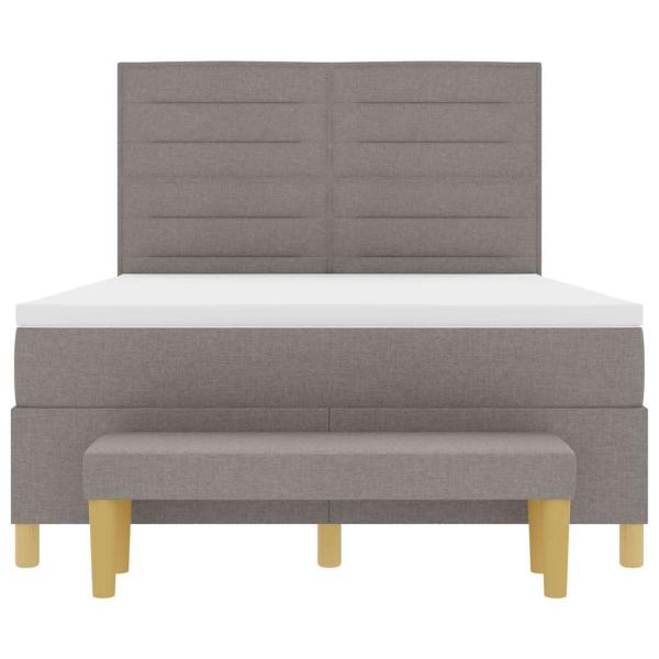 Boxspringbett mit Matratze Taupe 140 x 190 cm Stoff