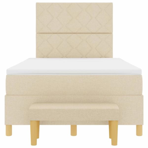 Boxspringbett mit Matratze Creme 120 x 200 cm Stoff