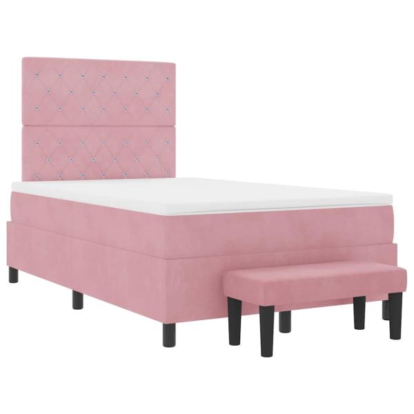 Boxspringbett mit Matratze mit Kopfteil Rosa 120 x 200 cm Samt