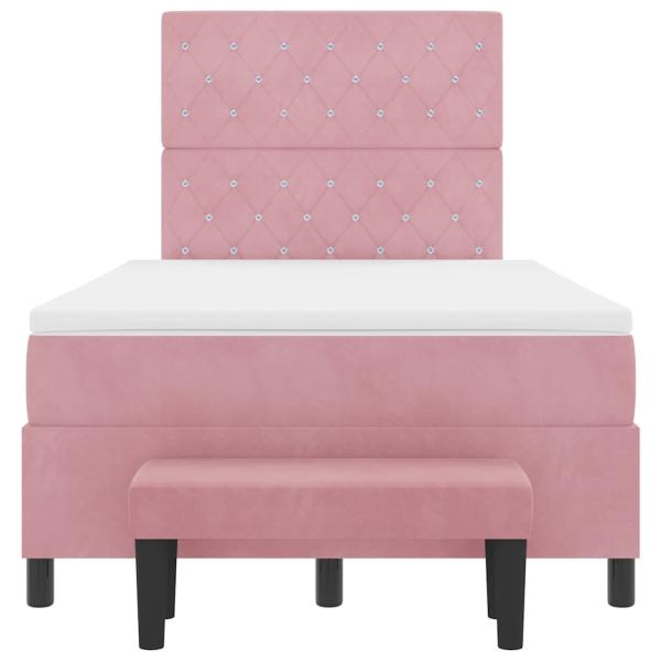 Boxspringbett mit Matratze mit Kopfteil Rosa 120 x 200 cm Samt
