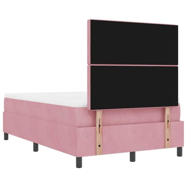Boxspringbett mit Matratze mit Kopfteil Rosa 120 x 200 cm Samt