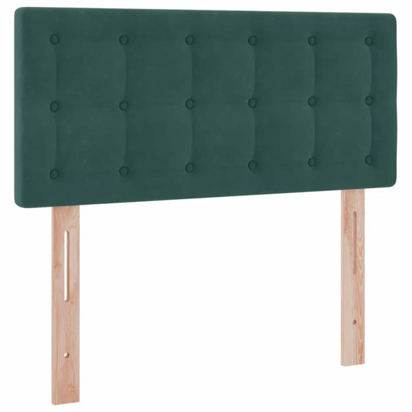 Bett mit Stauraum und LED mit LED Dunkelgrün 90 x 190 cm Samt
