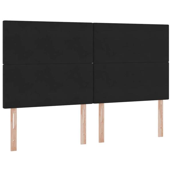 Aufbewahrungsbett mit Matratze Schwarz 200 x 200 cm Samt