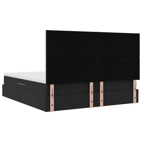 Aufbewahrungsbett mit Matratze Schwarz 200 x 200 cm Samt