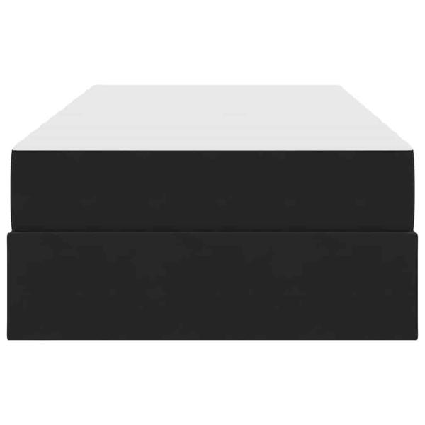 Aufbewahrungsbett mit Matratze Schwarz 100 x 200 cm Samt