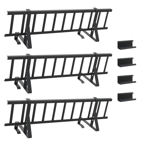 Dachschneeschild Schwarz 300 x 29,5 x 34,5 cm Stahl