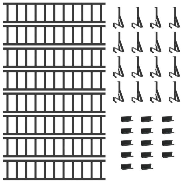 Dachschneeschild Schwarz 800 x 29,5 x 34,5 cm Stahl