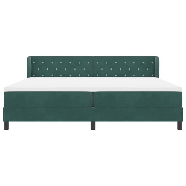 Boxspringbett mit Matratze Dunkelgrün 200 x 200 cm Samt