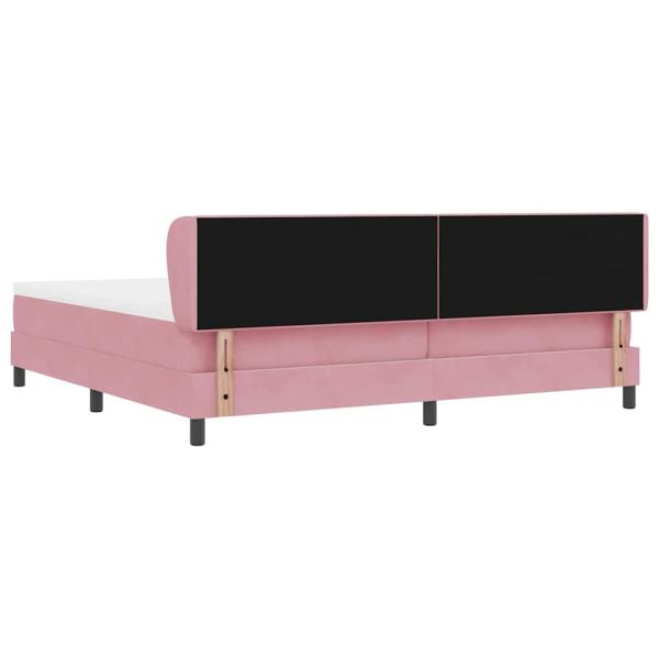 Boxspringbett mit Matratze mit Kopfteil Rosa 200 x 200 cm Samt