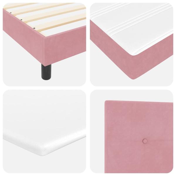 Boxspringbett mit Matratze mit Kopfteil Rosa 200 x 200 cm Samt