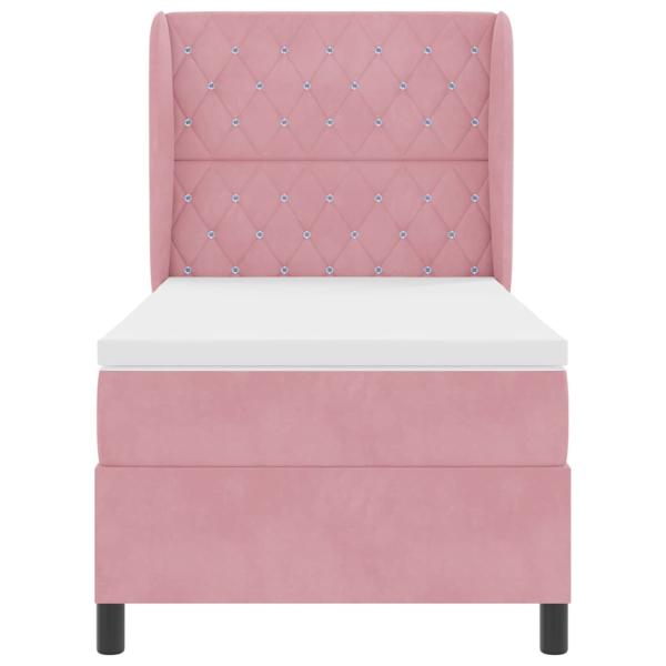 Boxspringbett mit Matratze Rosa 200 x 100 cm Polyester