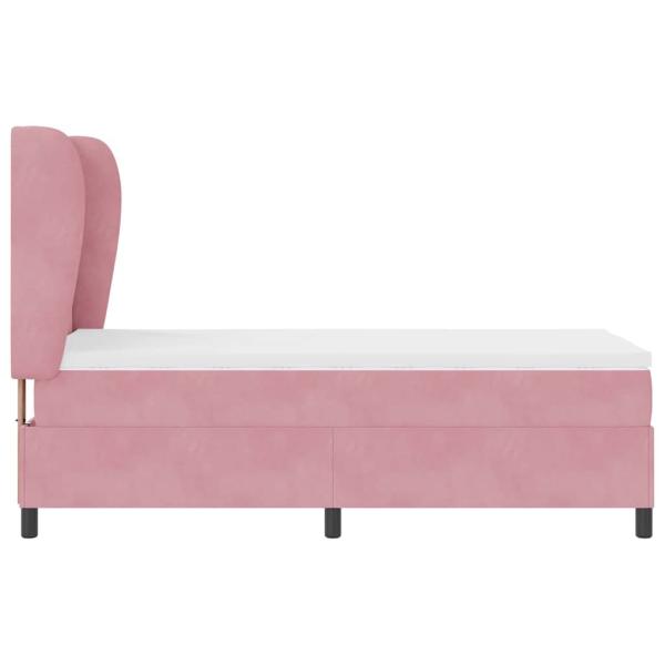 Boxspringbett mit Matratze Rosa 200 x 100 cm Polyester