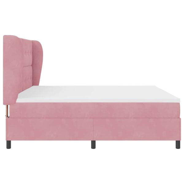 Boxspringbett mit Matratze Rosa 200 x 200 cm Polyester