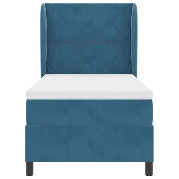 Boxspringbett mit Matratze Dunkelblau 200 x 100 cm Polyester