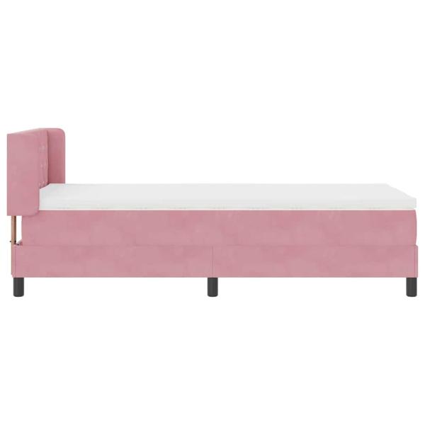 Boxspringbett mit Matratze Rosa 200 x 100 cm Polyester
