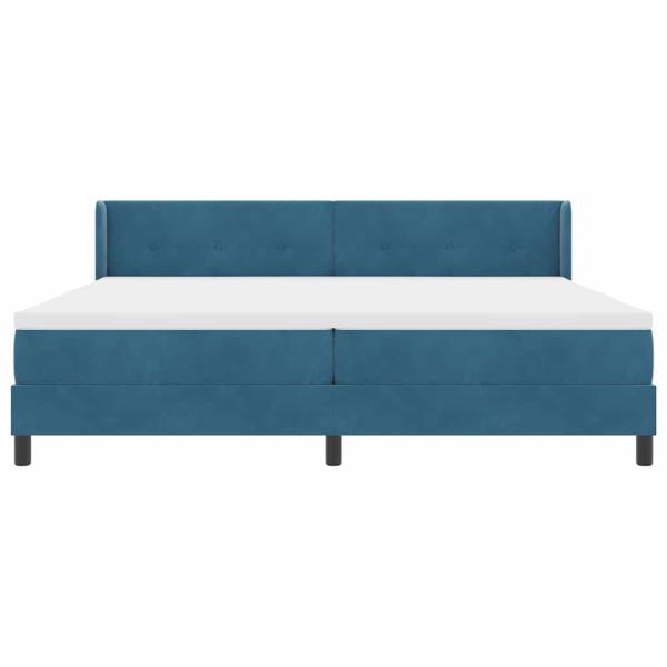 Boxspringbett mit Matratze Dunkelblau 200 x 200 cm Polyester