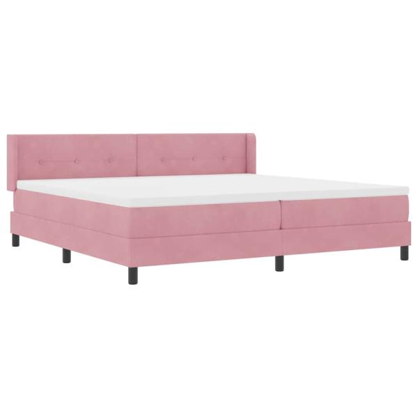 Boxspringbett mit Matratze Rosa 200 x 200 cm Polyester
