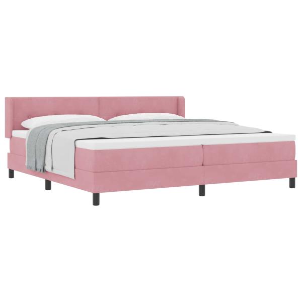 Boxspringbett mit Matratze Rosa 200 x 200 cm Polyester