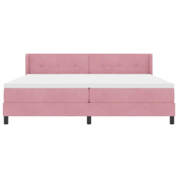 Boxspringbett mit Matratze Rosa 200 x 200 cm Polyester