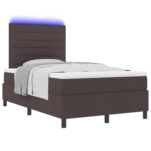 Boxspringbett mit Matratze Dunkelbraun 120 x 200 cm Stoff