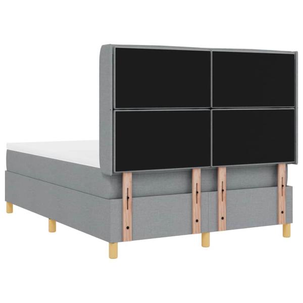 Boxspringbett mit Matratze Hellgrau 140 x 190 cm Stoff