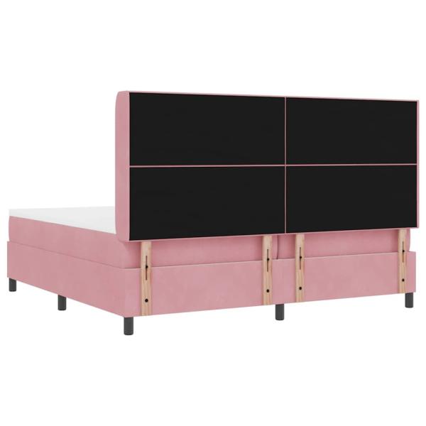 Boxspringbett mit Matratze mit LED Rosa 200 x 200 cm Samt