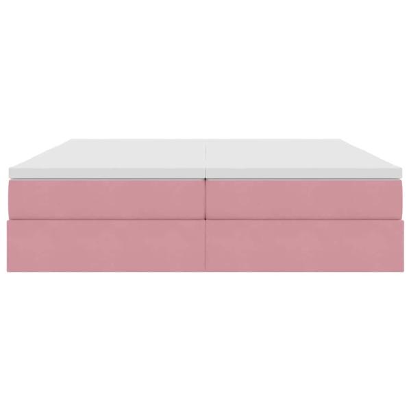 Aufbewahrungsbett mit Matratze Rosa 200 x 200 cm Samt