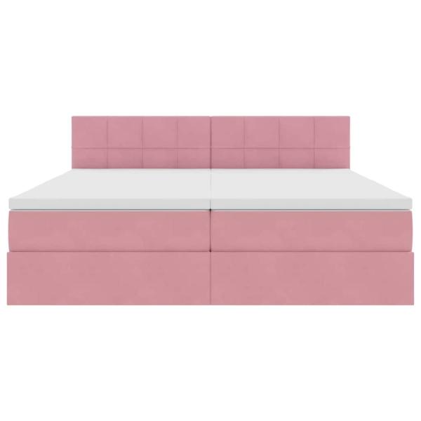 Aufbewahrungsbett mit Matratze mit Kopfteil Rosa 100 x 200 cm