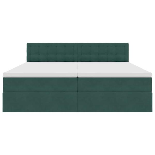 Aufbewahrungsbett mit Matratze Dunkelgrün 100 x 200 cm