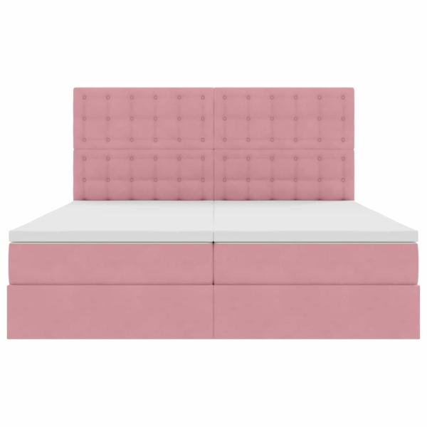 Aufbewahrungsbett mit Matratze Rosa 200 x 200 cm Samt