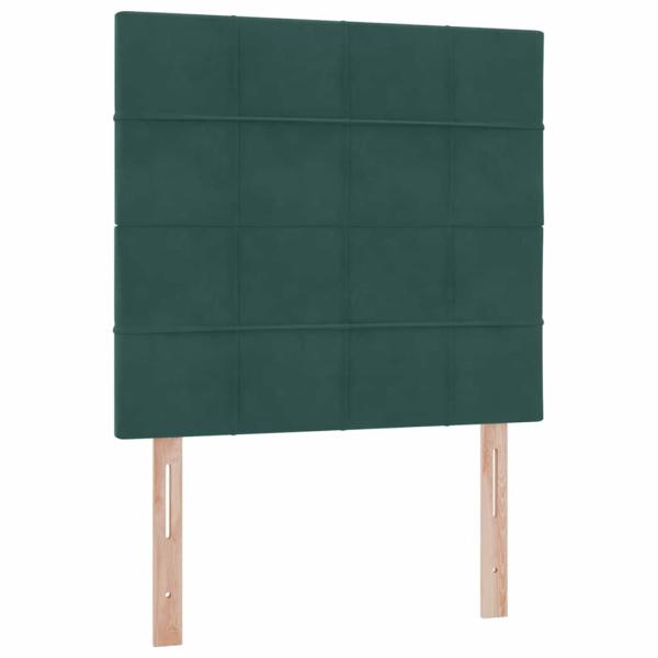 Bett mit Stauraum und LED mit LED Dunkelgrün 100 x 200 cm Samt