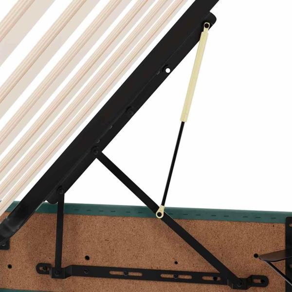 Aufbewahrungsbett mit Matratze Dunkelgrün 100 x 200 cm Samt