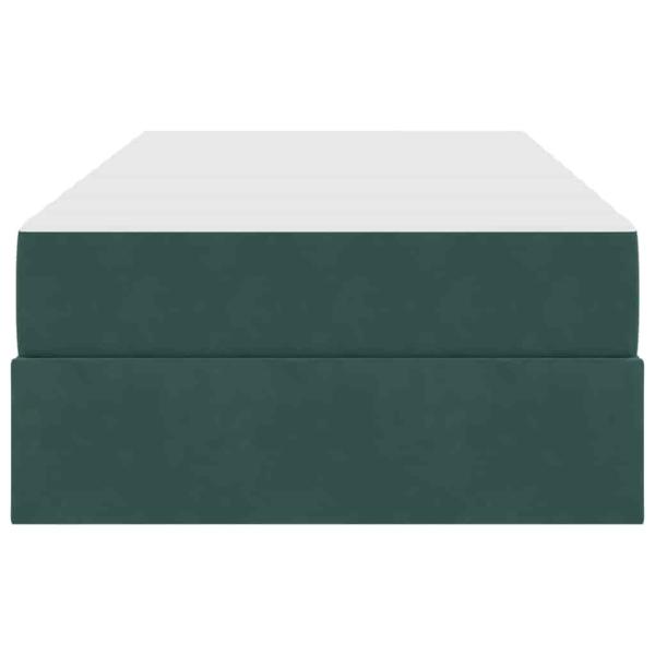 Aufbewahrungsbett mit Matratze Dunkelgrün 100 x 200 cm Samt