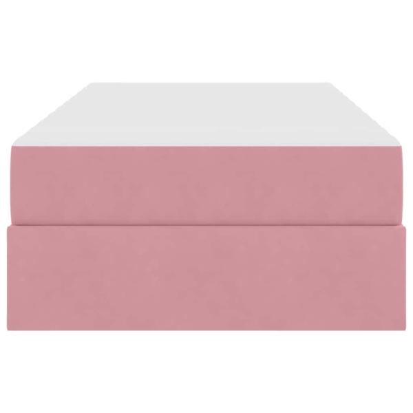 Aufbewahrungsbett mit Matratze Rosa 100 x 200 cm Samt