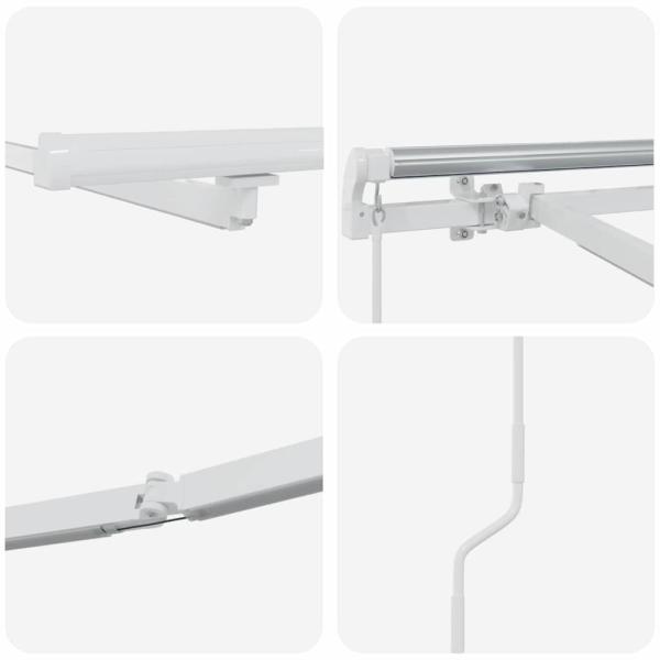 Markisenrahmen mit LED-Lichtleisten Weiß 350 x 250 cm Aluminium
